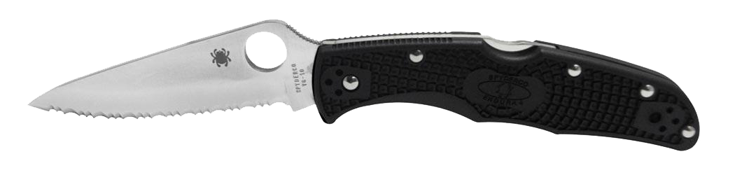 Serrated edge folding knife
