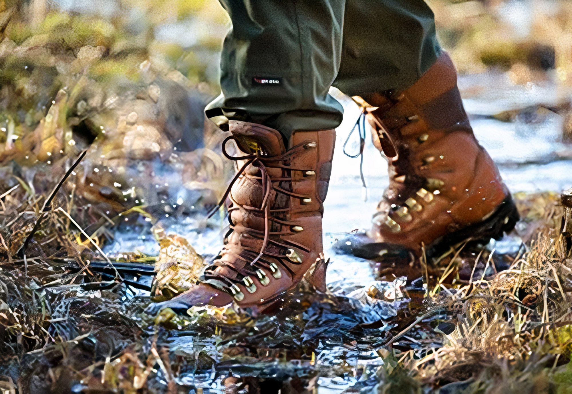 waterproof hunting boots in action